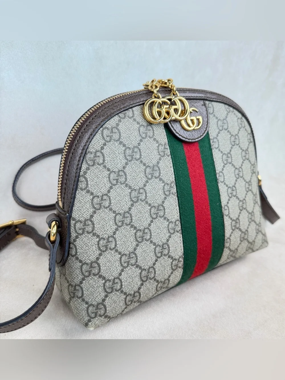Gucci Ophidia GG Supreme Small Dome Crossbody Web Stripe - Picture 3 of 17